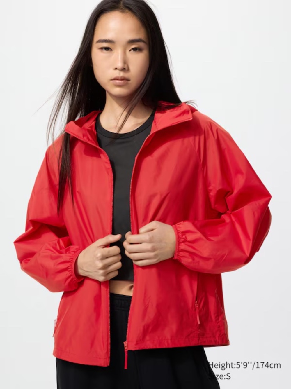 NWT Uniqlo Pocketable UV Protection Parka Windbreaker - Red - Size S